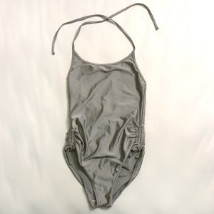 American Apparel Silver One Piece Swimsuit sz M